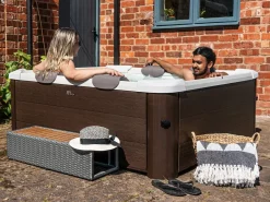 Mspa Spa Semirrígido|Bañera de hidromasaje semirrígida 6 plazas marrón, 120 jets, Ancho 160 x Prof. 160 x Alt. 65 cm, MAKEMO de