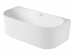 Bañera de pared STRIA de 170 cm con nervaduras acrílicas blancas^ Best
