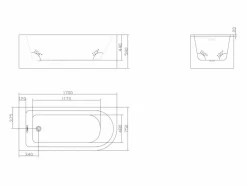 Shower & Design Bañera ducha con toallero, 240 L, ángulo izquierdo, ANIKA Blanco Online