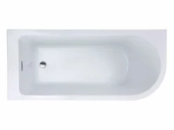 Shower & Design Bañera esquinera ovalado blanca en acrílico, 201L, 150 x 75 x 58 cm, ángulo izquierdo, ANIKA Blanco New
