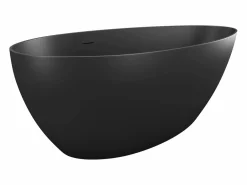 Shower & Design Bañera exenta - 245 L - 160 x 82 x 58 cm - mate - Acrílico - APULIA Negro Hot