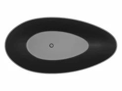 Shower & Design Bañera exenta - 245 L - 160 x 82 x 58 cm - mate - Acrílico - APULIA Negro Hot