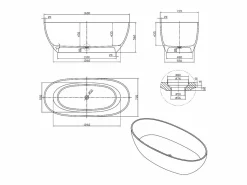 Shower & Design Bañera exenta - 292L - 160 x 72 x 56 cm - - Resina - SPAVO Naranja Best