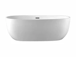 Shower & Design Bañera exenta acrílica ovalada blanca, 238L, 170 x 80 x 58 cm, NICA Blanco Best