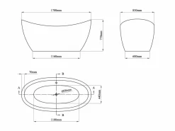 Bañera exenta ALDA - acrílico 3.5 mm - 170 x 83 x 77 cm - 225L^Shower & Design Sale