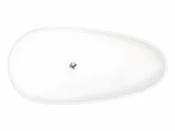 Shower & Design Bañera exenta asimétrica blanca - 268 L - 172 x 83 x 53 cm - Solide superficie - FENICE Blanco Clearance