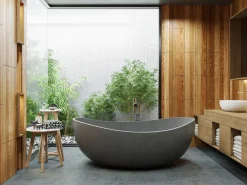 Bañera exenta asimétrica de cemento 160 x 97,5 x 58 cm - IVANOVO^Shower & Design Best