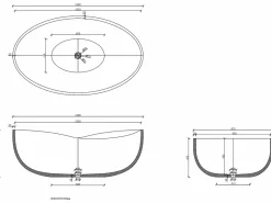 Bañera exenta asimétrica de cemento 160 x 97,5 x 58 cm - IVANOVO^Shower & Design Best