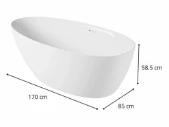 Bañera exenta BAÏA de acrílico de 170 cm Blanco Discount