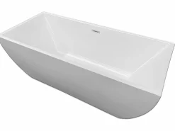 ELITESHOPPING Bañera exenta blanca 170 X 75 cm + Grifería columna - Destiny Blanco Hot
