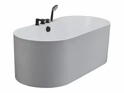 Shower & Design Bañera Exenta|Bañera exenta blanca 195L STEPONA - 150 x 75 x 58 cm