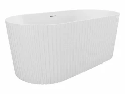 Shower & Design Bañera exenta de acrílico, mate, 220L, 150 x 75 x 58 cm, ALIENA Blanco Best