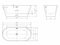 Bañera exenta design negra, acrílico, 150 x 70 x 58 cm, TWIGGY^Shower & Design Discount