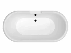 Shower & Design Bañera exenta estilo rústico chic, color mate, 161L, 152 x 74 x 60 cm, CAVASO Gris
