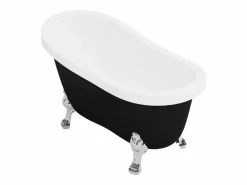 Shower & Design Bañera Con Patas|Bañera exenta ovalada - Retro - 200 L - 145 x 74 x 77 cm - Patas de león plateadas - NISOS