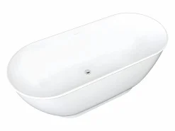 Bañera exenta ovalada blanca en acrílico, 210 L, 150 x 74 x 57 cm, MOBULA^Shower & Design Clearance