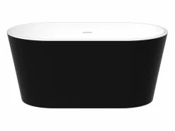 Bañera exenta ovalada de acrílico negra, 180L, 130 x 71 x 58 cm, APOGON^Shower & Design Best