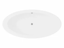 Shower & Design Bañera exenta ovalada negra de 206 L, 185 x 91 x 58 cm, MARMATI Negro Hot