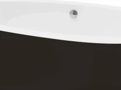 Shower & Design Bañera exenta ovalada negra de 206 L, 185 x 91 x 58 cm, MARMATI Negro Hot