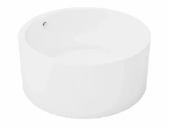 Shower & Design Bañera Exenta|Bañera exenta redonda blanca de 165 L, 130 x 130 x 58 cm, LAGUNO