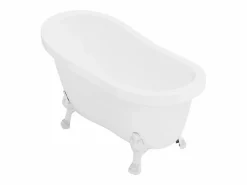 Shower & Design Bañera exenta retro - 200 L - 145 x 4 x 77 cm - y patas blancas - NISOS Blanco Outlet