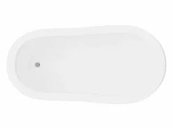 Shower & Design Bañera exenta retro - 200L - 145 x 74 x 77 cm - y patas doradas - NISOS Blanco Best