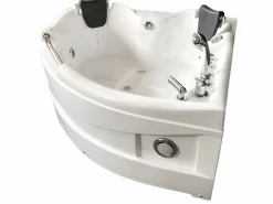 Bañera hidromasaje blanca 150 X 150 cm Cromoterapia 9 jets - Alyssa^ELITESHOPPING Clearance