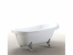 ELITESHOPPING Bañera Con Patas|Bañera isla vintage 170 x 80 cm con patas plateadas - Marigold