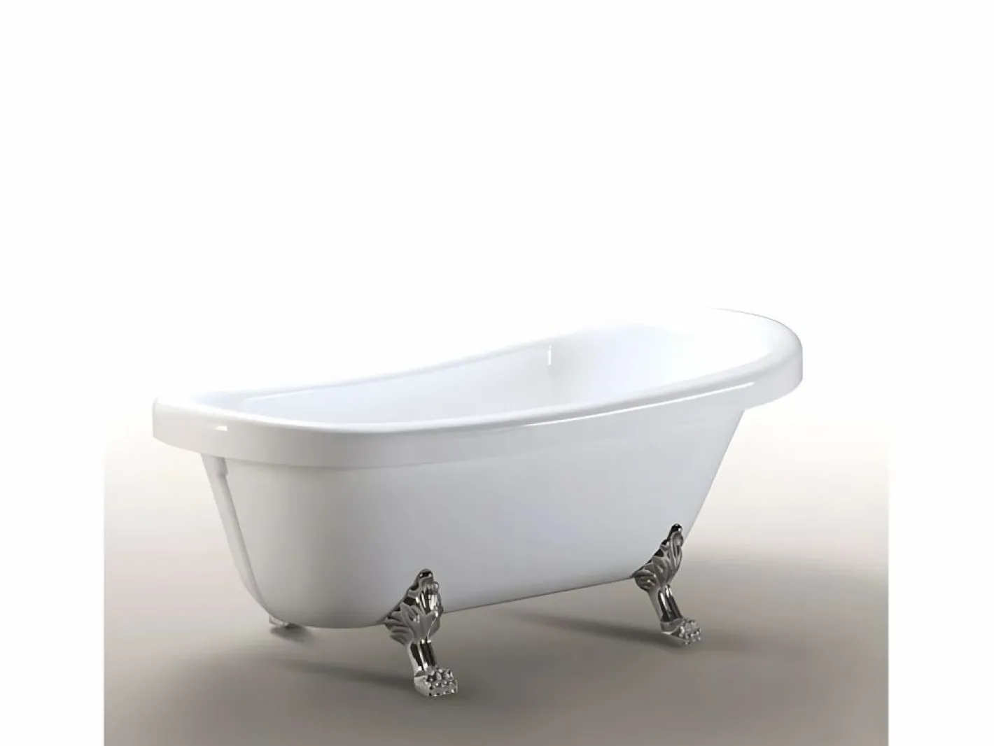 ELITESHOPPING Bañera Con Patas|Bañera isla vintage 170 x 80 cm con patas plateadas - Marigold