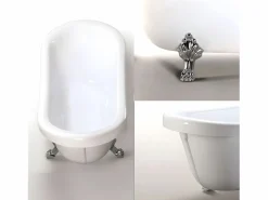 ELITESHOPPING Bañera Con Patas|Bañera isla vintage 170 x 80 cm con patas plateadas - Marigold