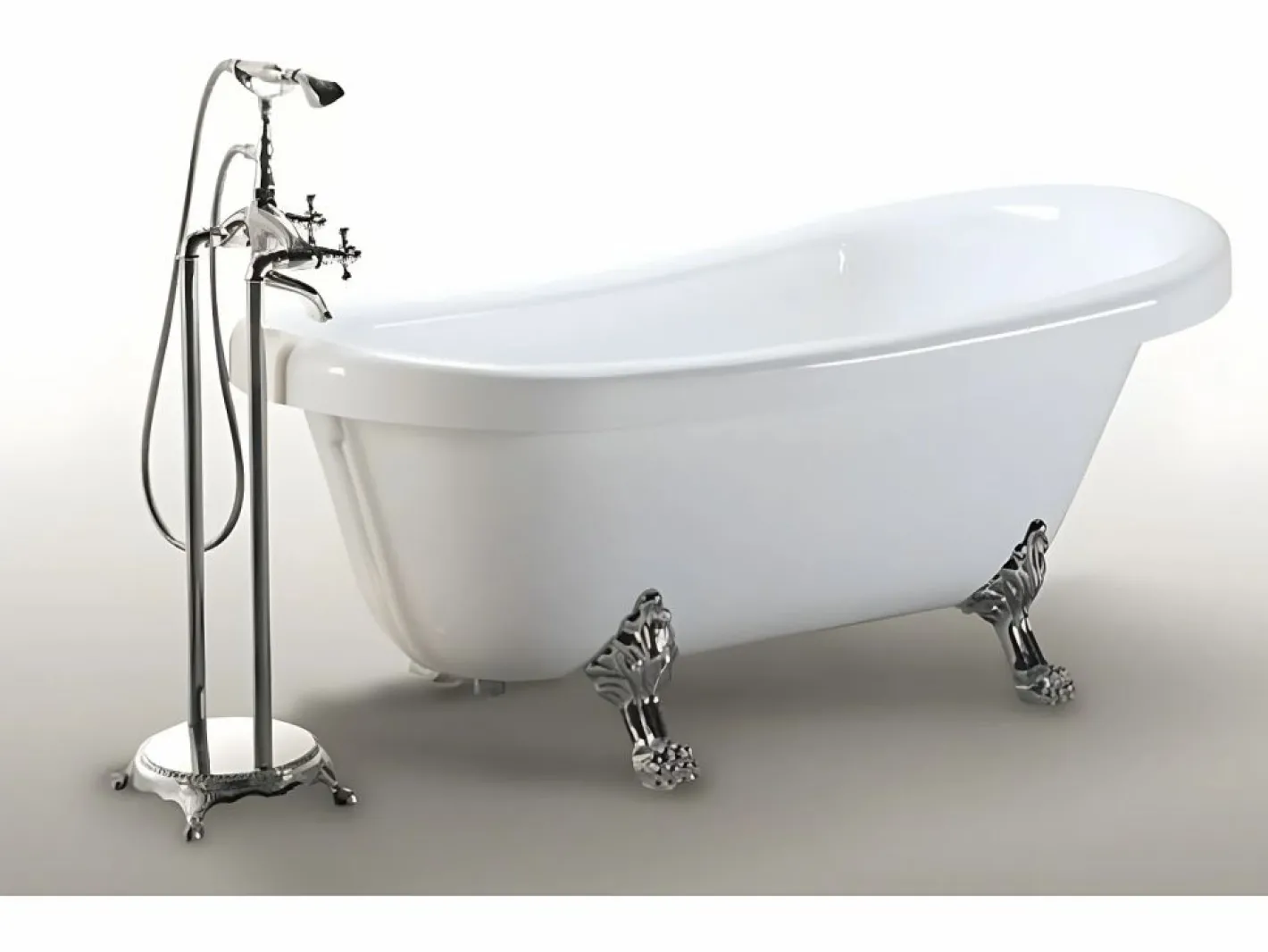 ELITESHOPPING Bañera Con Patas|Bañera isla vintage 170 x 80 cm con patas plateadas - Marigold