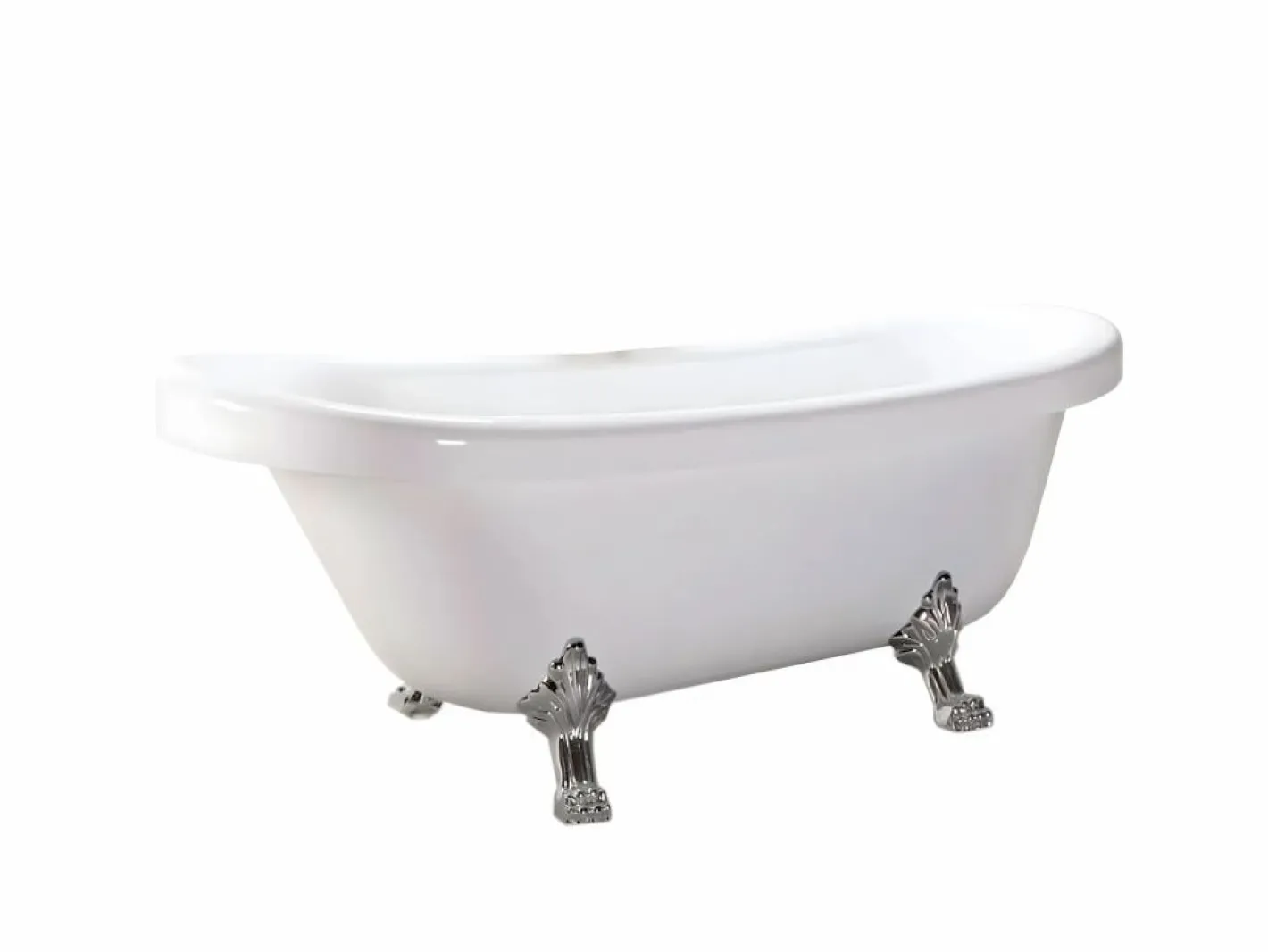 Bañera isla vintage 170 x 80 cm con patas plateadas y grifo - Marigold^ELITESHOPPING Clearance