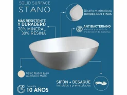 STANO Bañera Exenta|Bañera moderna Solid Surface HELSINKI exenta 170 cm