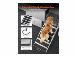 Bañera para Perros SucceBuy, Animales de Compañía Acero Inoxidable 155 cm, Rampita de Puerta Derecha Plateado New
