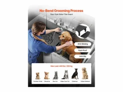 Bañera para Perros SucceBuy, Animales de Compañía Acero Inoxidable 155 cm, Rampita de Puerta Derecha Plateado New