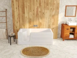 Bañera rinconera con puerta SERVEE - 235L - 170x76x62 cm - ángulo izquierdo - sifón^Shower & Design Outlet