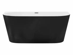 Shower & Design Bañera semi exenta ovalada negra en acrílico, 175L, 130 x 71,5 x 58 cm, DIVINA Negro Sale