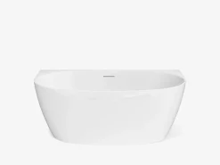 Bañera semi-exenta blanca - 203 L - Acrílico - 150 x 75 x 58 cm - AMOSARI^Shower & Design Discount