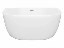 Shower & Design Bañera semi-exenta blanca - 167 L - Acrílica - 130 x 72 x 58 cm - AMOSARI Blanco Discount