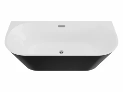 Shower & Design Bañera semi-exenta negra de acrílico, 255L, 180 x 75 x 58 cm, DIVINA Negro Online