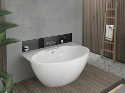 Bañera semi-exenta ovalado - 197 L - 151 x 94 x 60 cm - - Acrílico - PAGRUS^Shower & Design Clearance