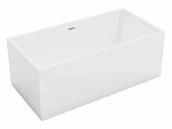Shower & Design Bañera semi-exenta rectangular blanca de 250 L, 150 x 75 x 58 cm, PIKAIA Blanco Best