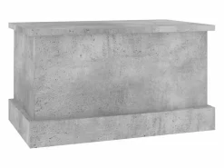 vidaxl Baúl almacenaje madera contrachapada hormigón 50x30x28 cm Gris Hot