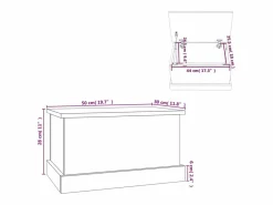 vidaxl Baúl almacenaje madera contrachapada hormigón 50x30x28 cm Gris Hot