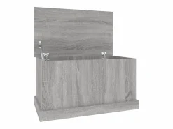 vidaxl Baúl almacenaje madera contrachapada sonoma 70x40x38 cm Gris