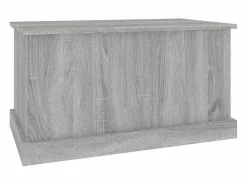 vidaxl Baúl almacenaje madera contrachapada sonoma 70x40x38 cm Gris