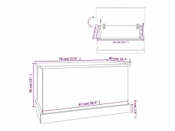 vidaxl Baúl Y Arcón|Baúl almacenaje madera contrachapada hormigón 70x40x38 cm