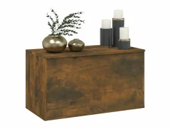 Baúl almacenaje madera contrachapada roble ahumado 84x42x46 cm^vidaxl Discount