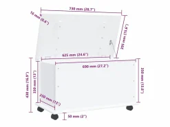 Baúl almacenaje ruedas ALTA madera maciza 73x39,5x43 cm^vidaxl Sale