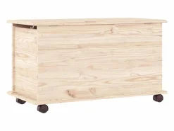 Baúl de almacenaje con ruedas ALTA madera maciza 73x39,5x44 cm ES330437^ Best